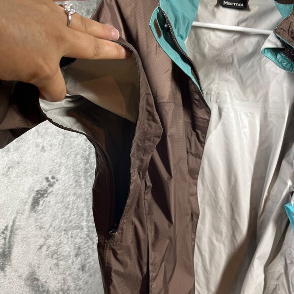 Marmot PreCip Jacket Womens XL Brown Windbreaker Waterproof Breathable Windproof - Picture 12 of 14
